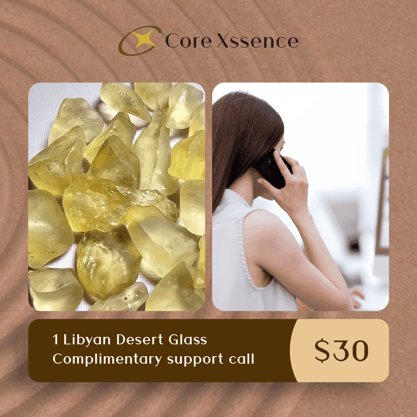 1 Libyan Desert Glass + 1 Complimentary support call