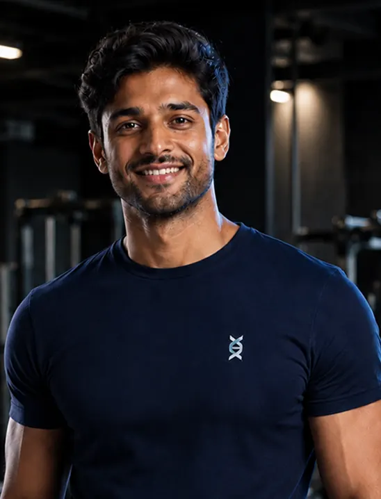 A smiling coach in a ConnectingDNA shirt