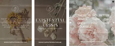 Three of Cupplets Creatives' earlier social posts
