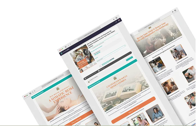 Three Cupplets Creatives storefront pages fanned out